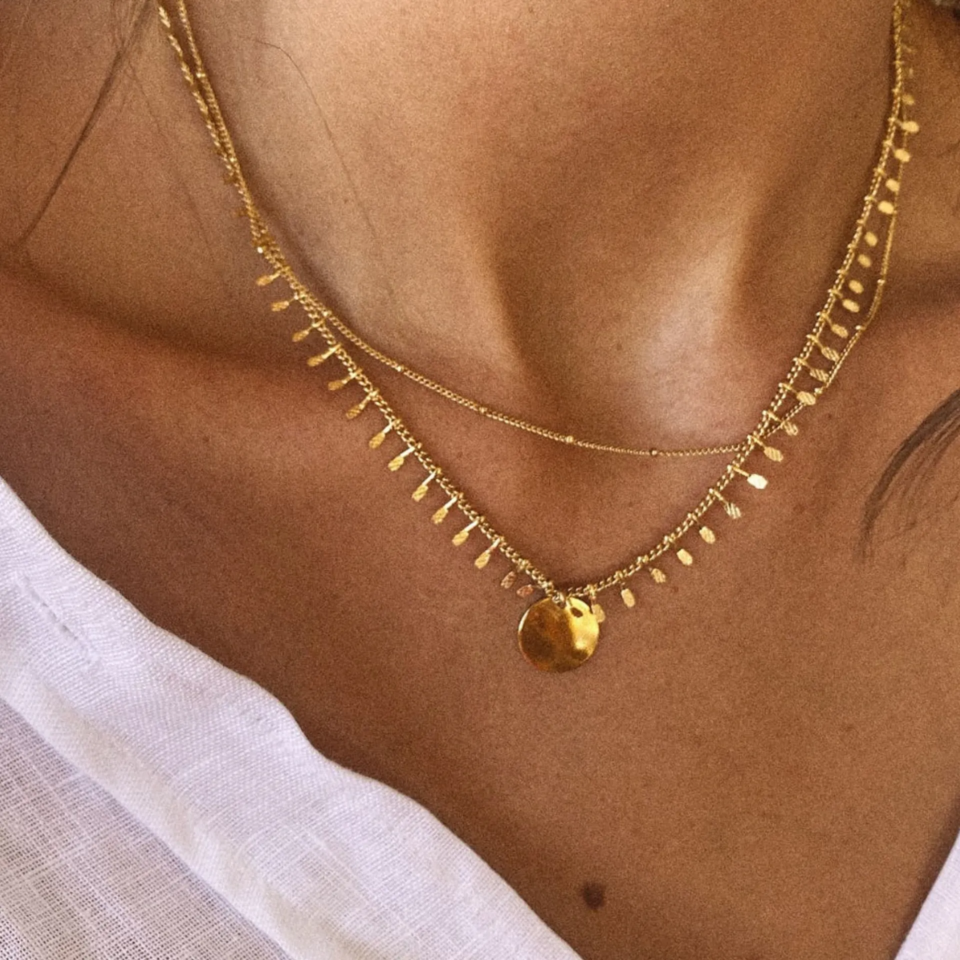 LÕU.YETU Avec Médailles | Chaînes Doubles^Collier Charline