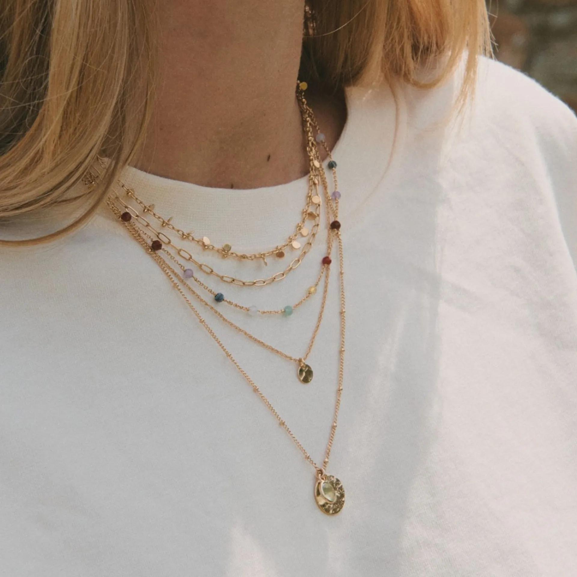 LÕU.YETU Avec Médailles | Chaînes Fines^Collier Prune
